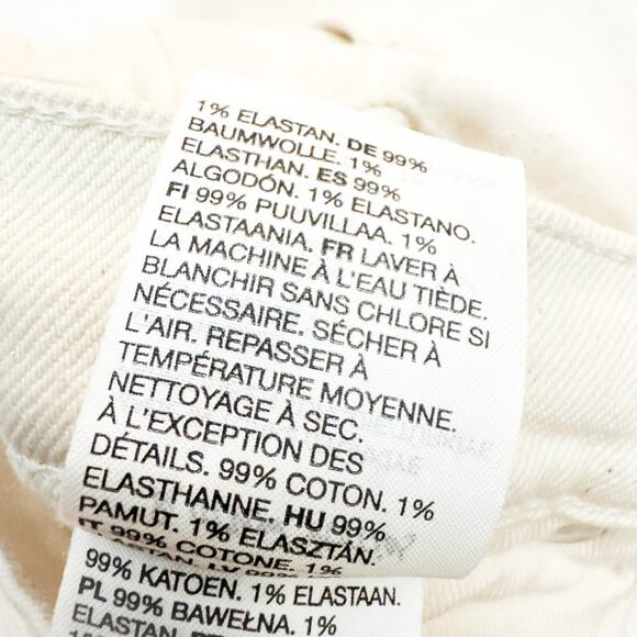 & Other Stories Wide Leg Cream Button Fly Denim Jeans Size 28 - Picture 8 of 9